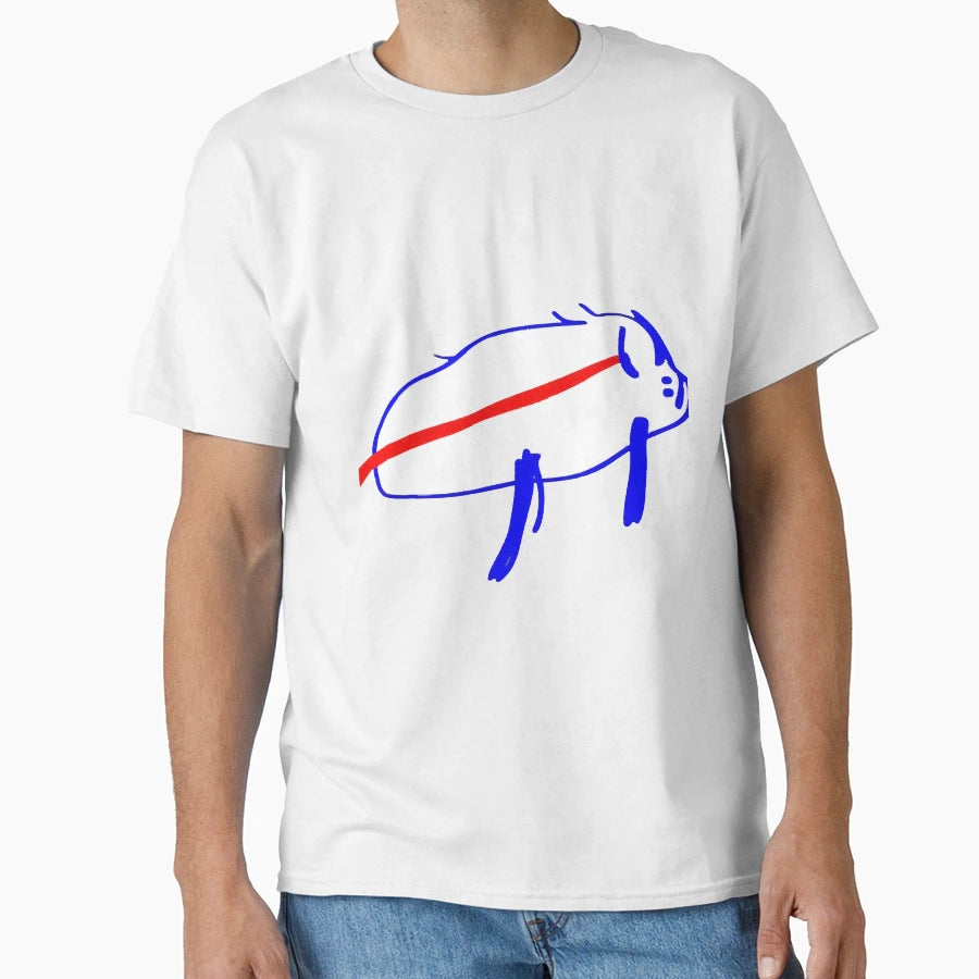 JA Bills Potato Drawing White T-Shirt - Graphic Print for Adults - T-Shirt, Sweatshirt, Hoodie