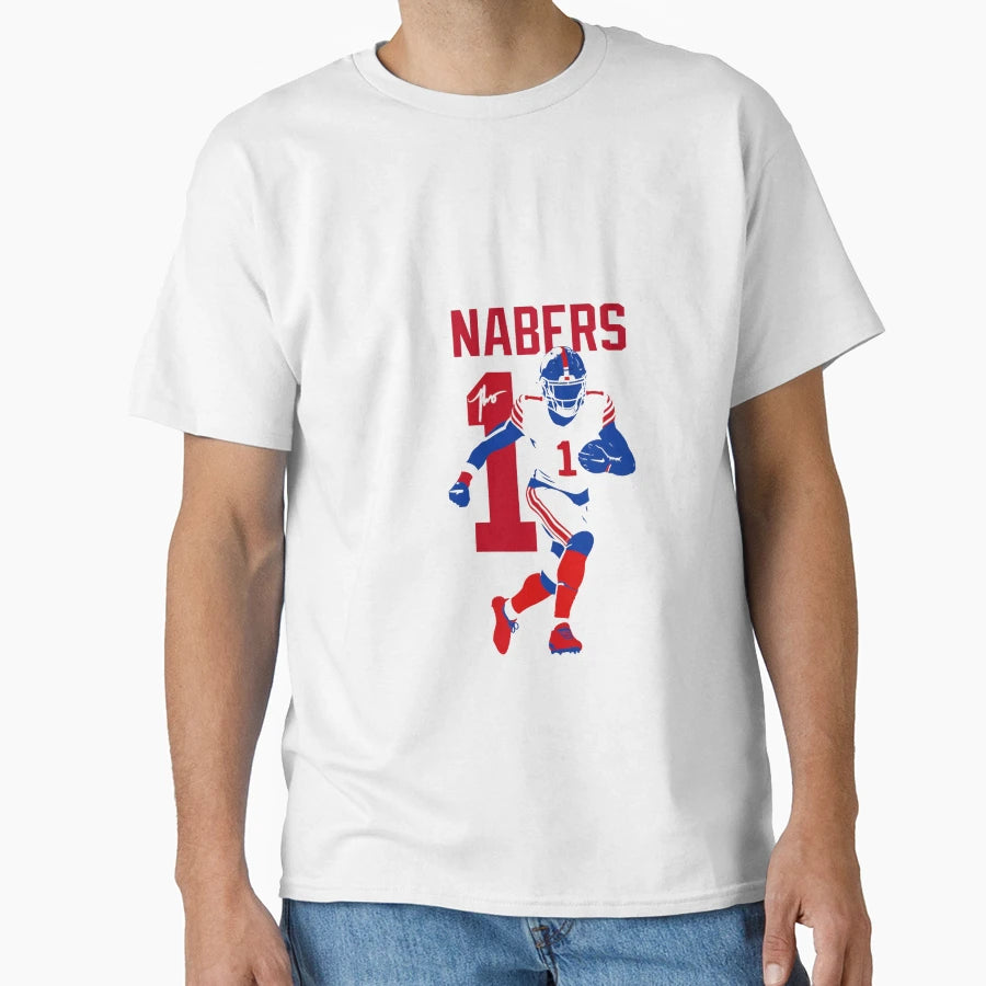 Malik Nabers New York 1 Football Art T-Shirt - Novelty Apparel Unisex - T-Shirt, Sweatshirt, Hoodie