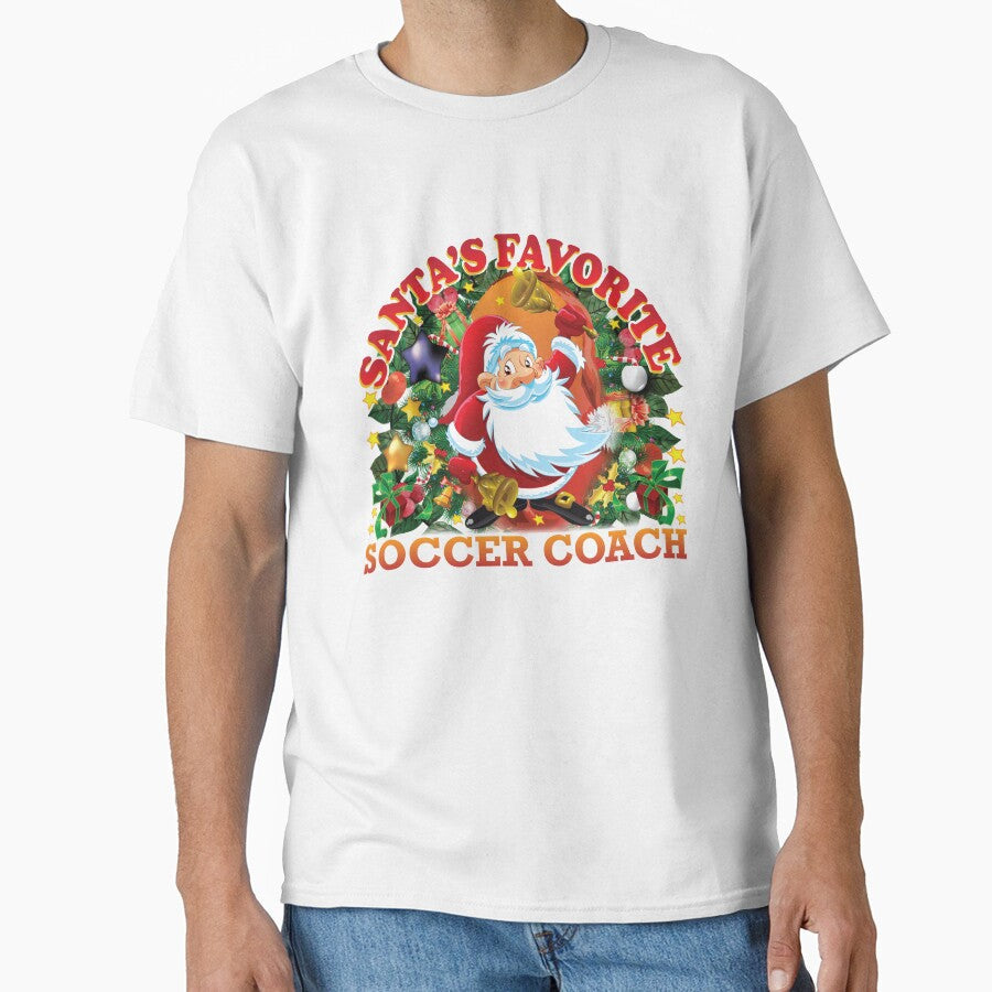 Santa's Favorite Soccer Coach by minimalconcept - Adult & Kids T-Shirts, Sweatshirts & Hoodies apparel design preview 1