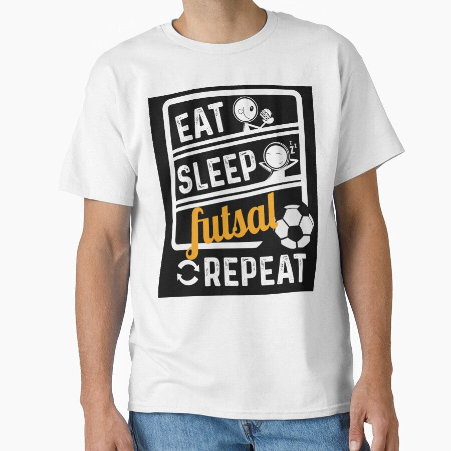 Eat Sleep Futsal Repeat by ZDreamers - Adult & Kids T-Shirts, Sweatshirts & Hoodies apparel design preview 1