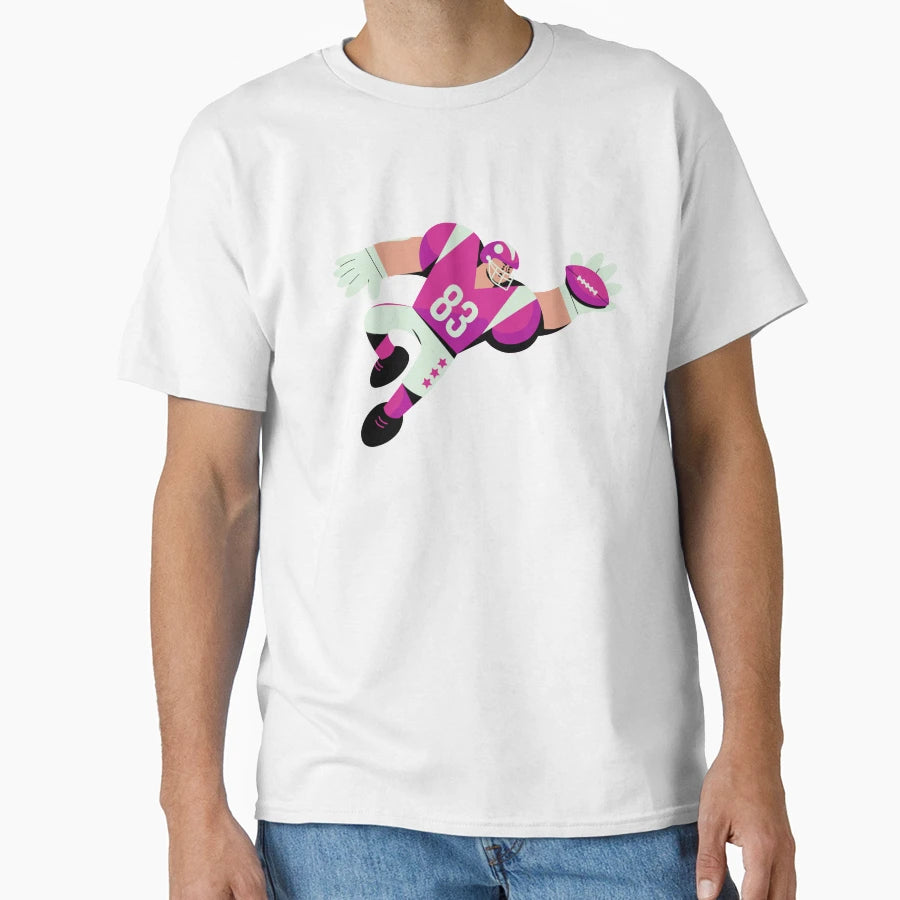 Star American Football Player Nr 83 T-Shirt - Trendy Graphic Men Women - T-Shirt, Sweatshirt, Hoodie