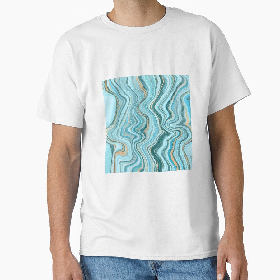 BLUE WAVES WALL ART POSTERS NEW COOL DESIGN by - Adult & Kids T-Shirts, Sweatshirts & Hoodies apparel design preview 1