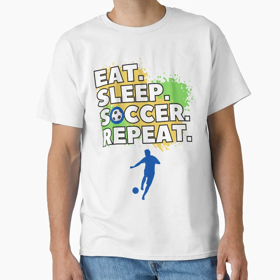 Eat Sleep Soccer Repeat T-Shirt - Aesthetic Graphic for Adults - T-Shirt, Sweatshirt, Hoodie