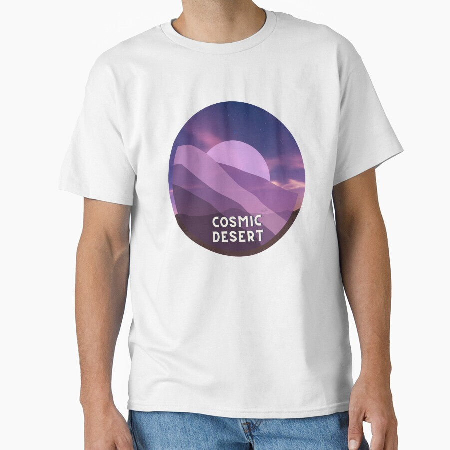 Nighttime Cosmic Desert Purple Galaxy Sticker by - Adult & Kids T-Shirts, Sweatshirts & Hoodies apparel design preview 1