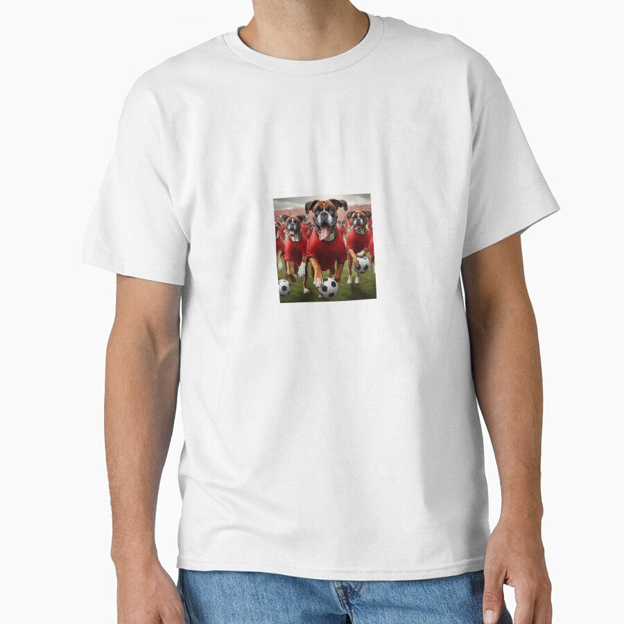Boxers love football too! Soccer and Dog Lovers - Adult & Kids T-Shirts, Sweatshirts & Hoodies apparel design preview 1