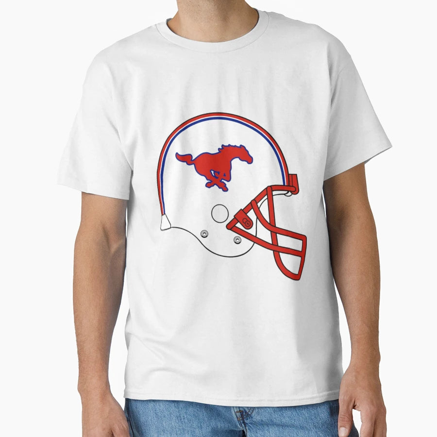 Smu Football Helmet T-Shirt - Minimalist Print for Adults - T-Shirt, Sweatshirt, Hoodie