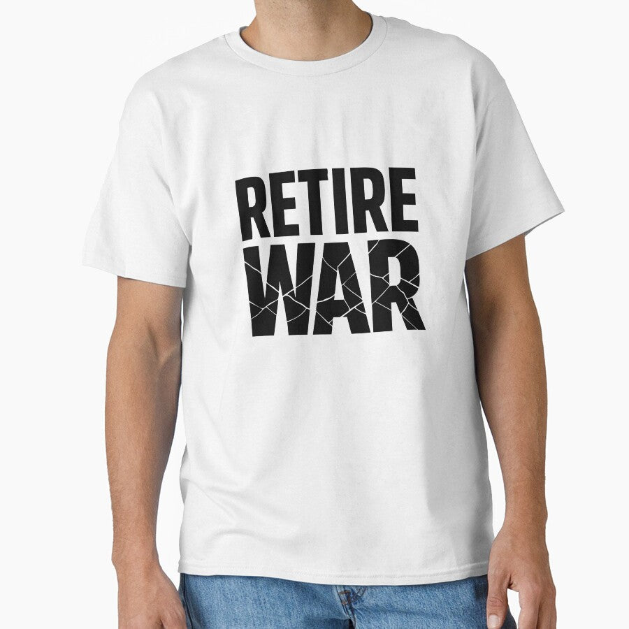 Retire War Minimal Peace Typography Graphic by - Adult & Kids T-Shirts, Sweatshirts & Hoodies apparel design preview 1