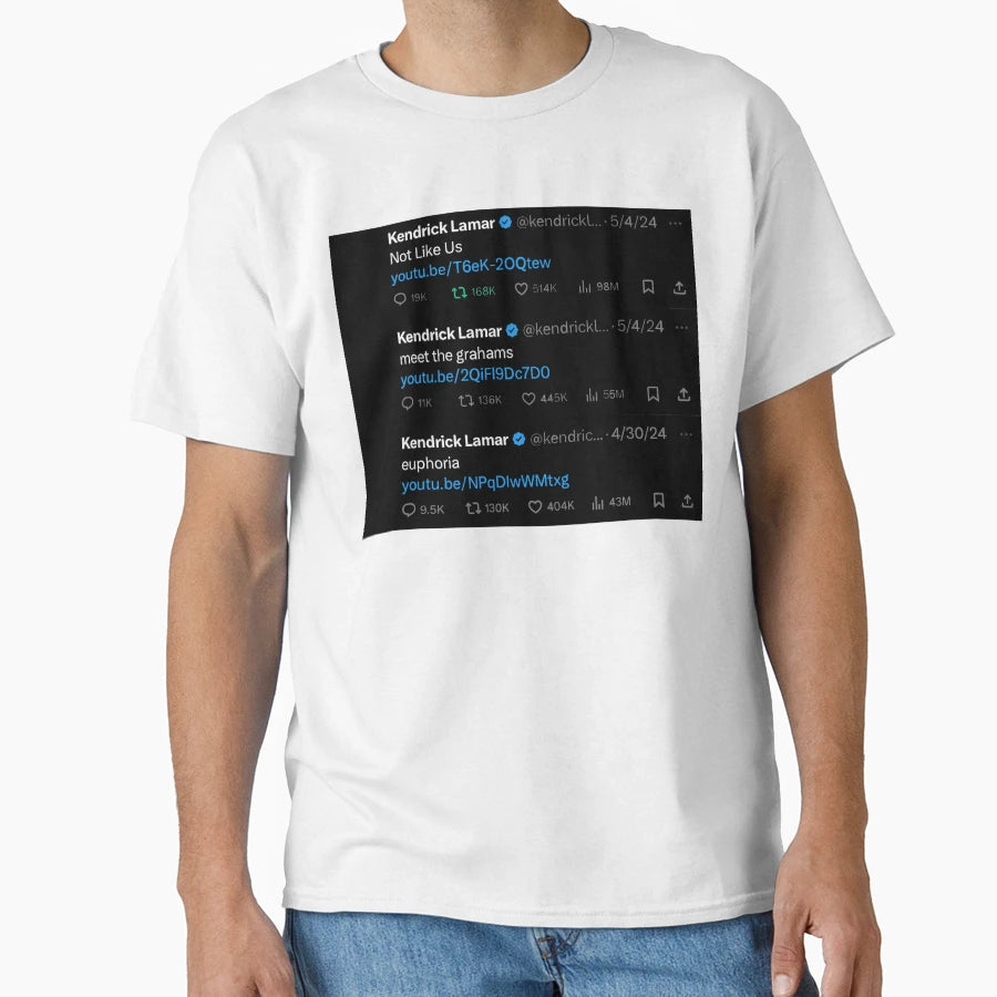 Kendrick Lamar Diss Song Tweets T-Shirt - Trendy Graphic for Adults - T-Shirt, Sweatshirt, Hoodie