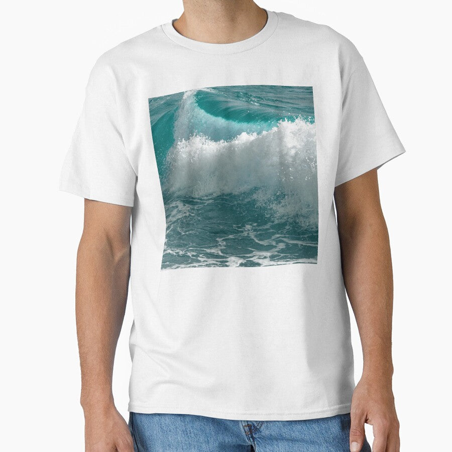 Sea Foam Green Rolling Ocean Waves With by DEC02 - Adult & Kids T-Shirts, Sweatshirts & Hoodies apparel design preview 1