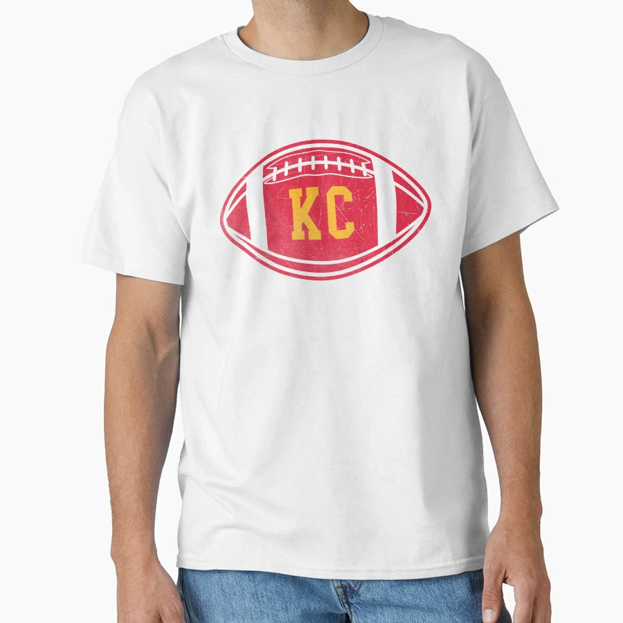 Kansas City Throwback Football T-Shirt - Novelty Apparel for Adults - T-Shirt, Sweatshirt, Hoodie