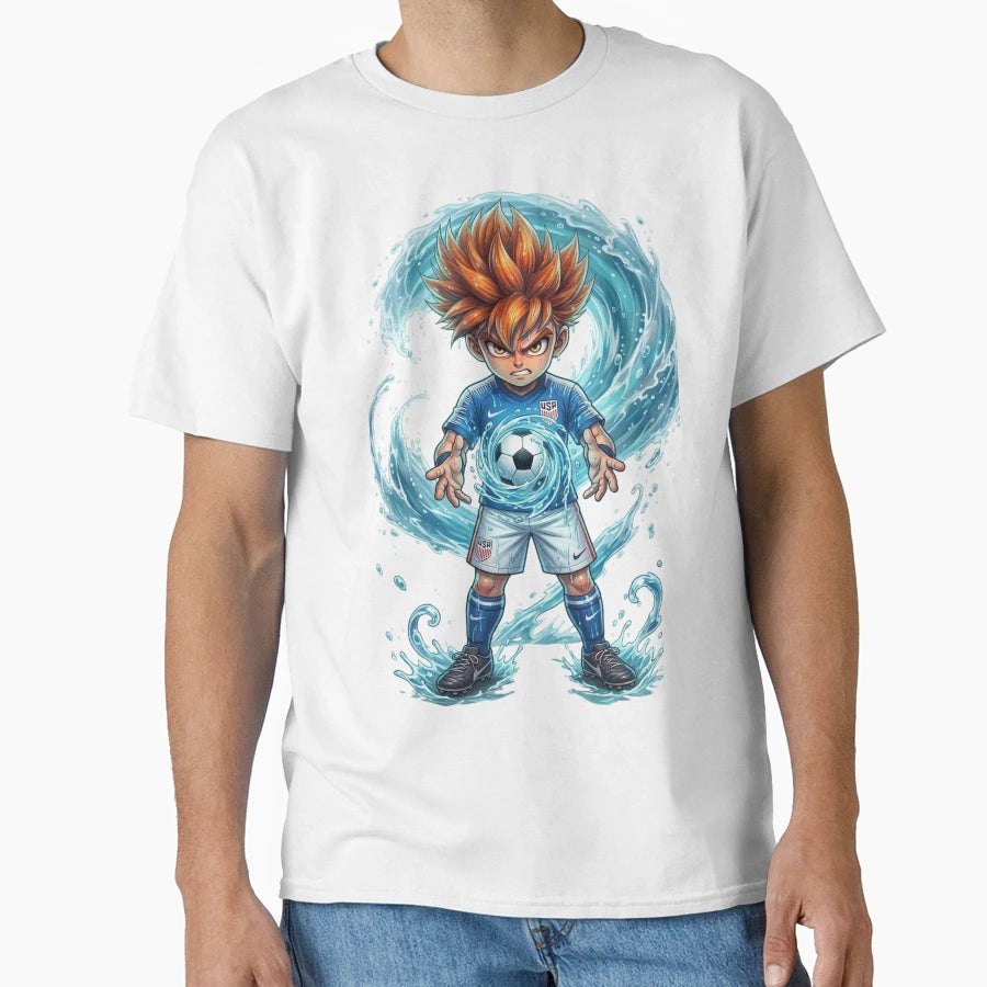 Anime Soccer Champion Water Power U S T-Shirt - Trendy Graphic for Adults - T-Shirt, Sweatshirt, Hoodie