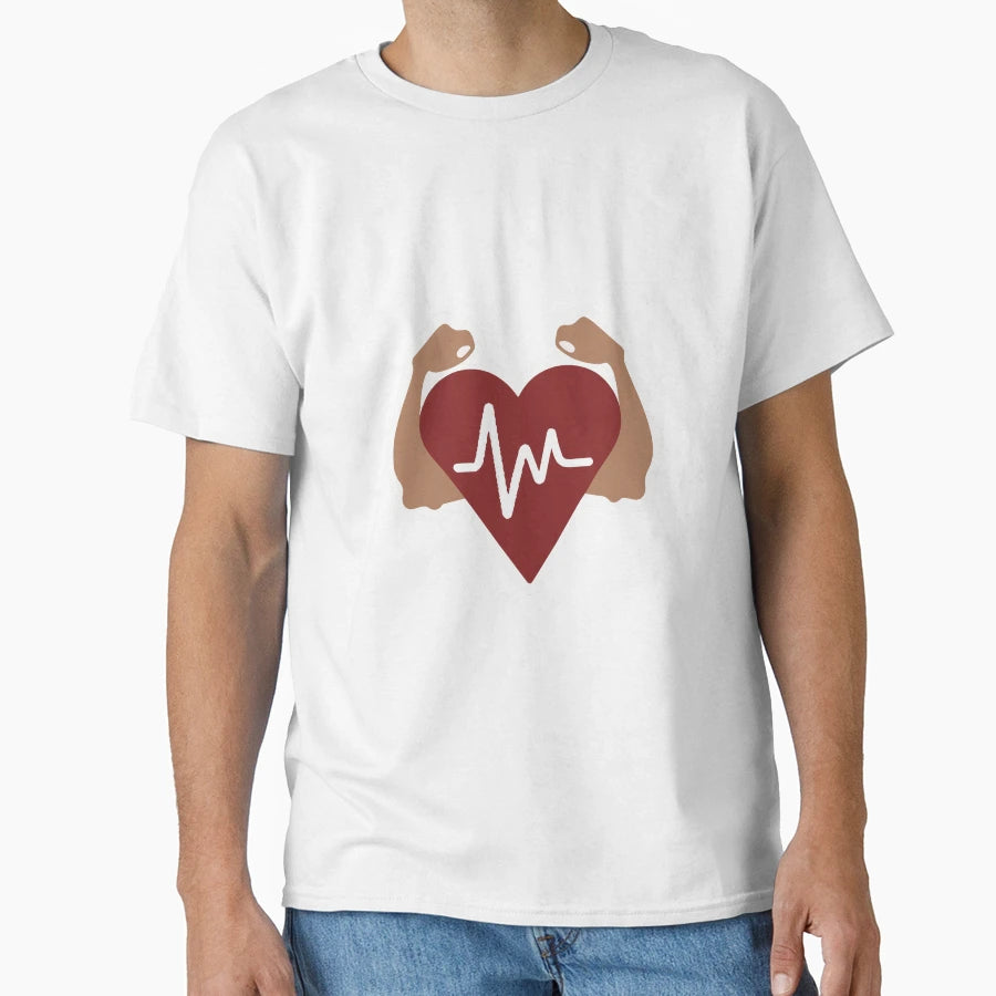Heartbeat To Bicep Fitness Love T-Shirt - Trendy Graphic for Adults - T-Shirt, Sweatshirt, Hoodie