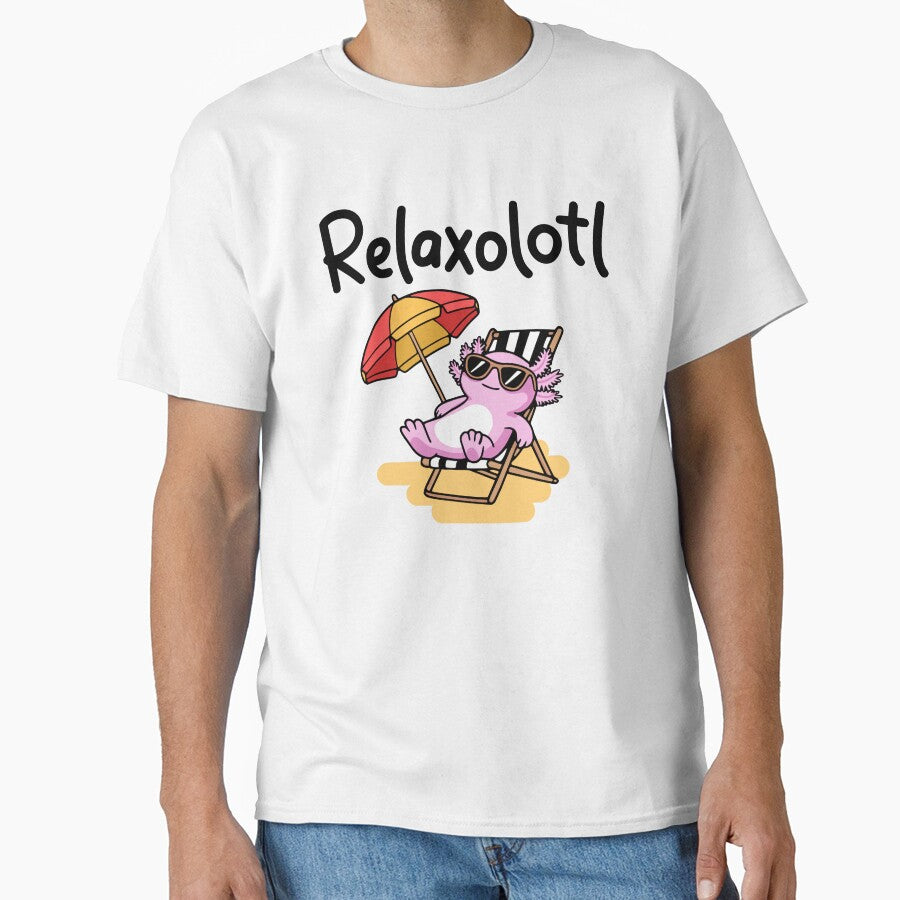 Relaxolotl! Cute Relaxing Axolotl Pun by PMCreative - Adult & Kids T-Shirts, Sweatshirts & Hoodies apparel design preview 1