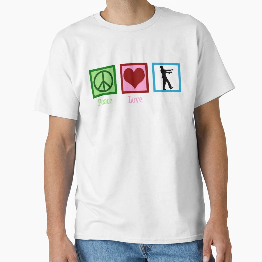 Peace Love Zombies T-Shirt - Minimalist Print for Adults - T-Shirt, Sweatshirt, Hoodie