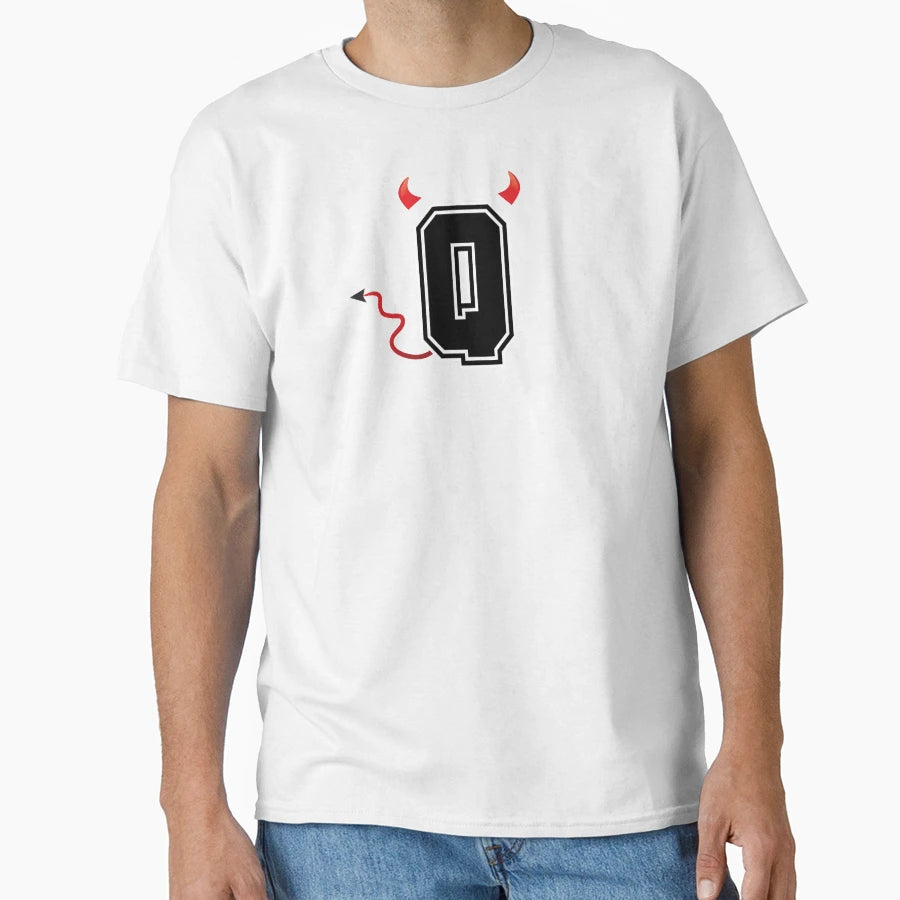 Letter Q College Font Evil Naughty T-Shirt - Graphic Print Men Women - T-Shirt, Sweatshirt, Hoodie