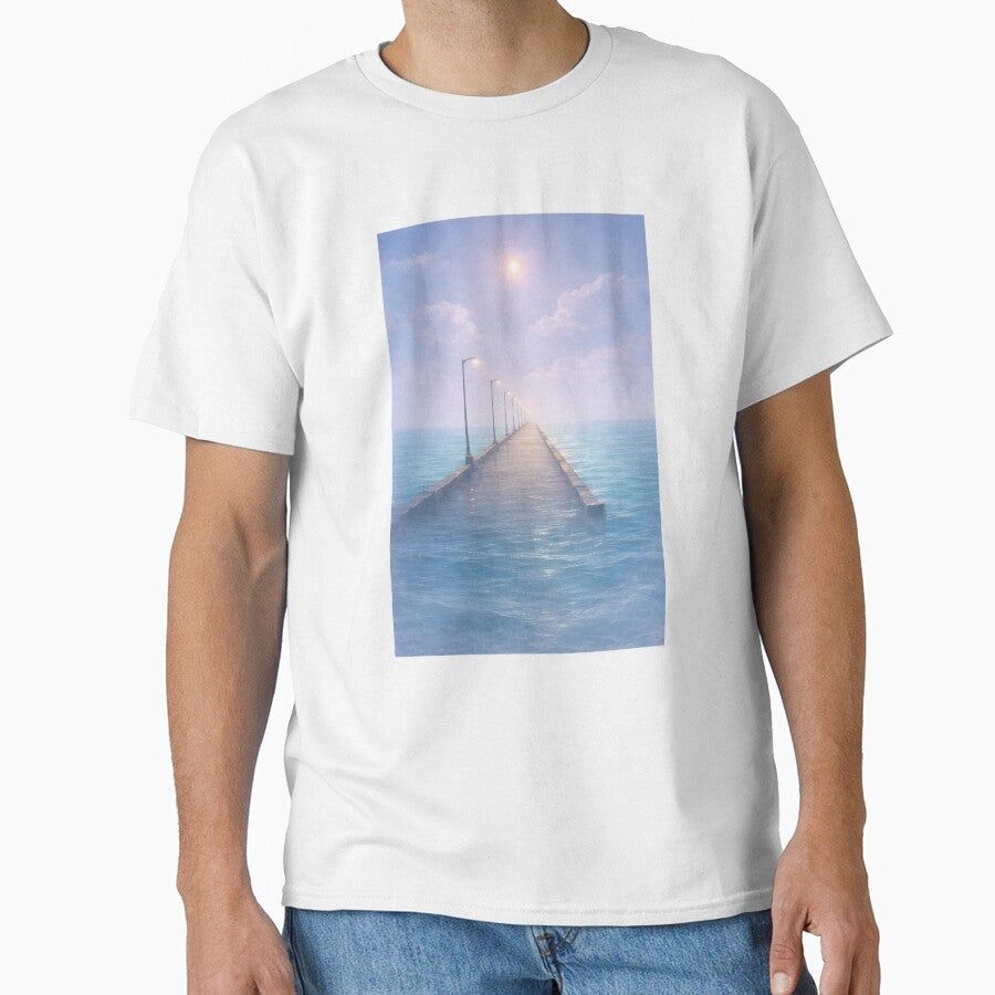 Liminal Ocean Pier Dreamscape Surreal Calm Sea - Adult & Kids T-Shirts, Sweatshirts & Hoodies apparel design preview 1