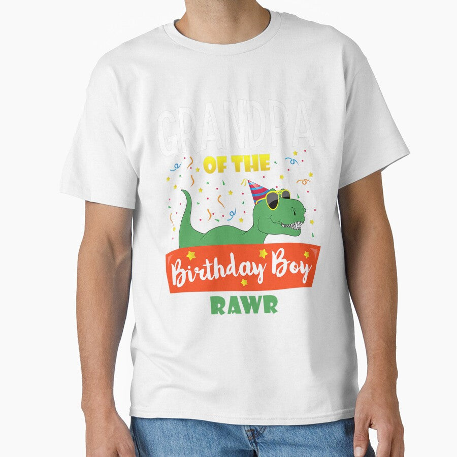Grandpa of the Birthday Boy Dinosaur Grandparent by - Adult & Kids T-Shirts, Sweatshirts & Hoodies apparel design preview 1
