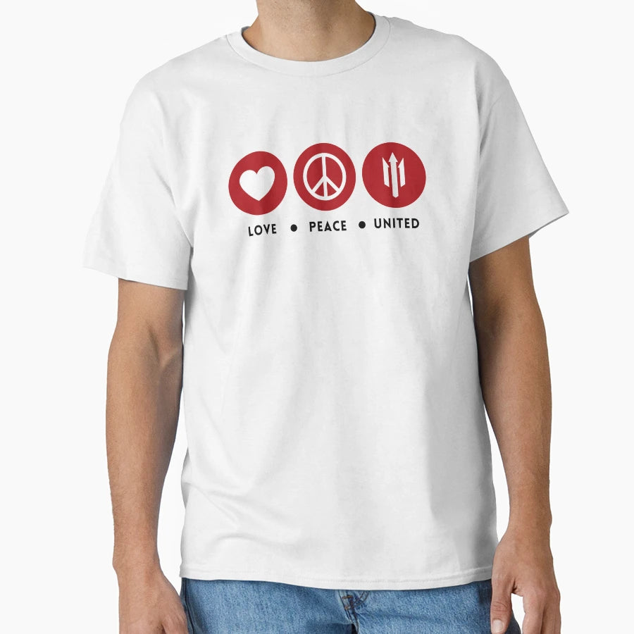 Love Peace United Red Black T-Shirt - Aesthetic Graphic Men Women - T-Shirt, Sweatshirt, Hoodie