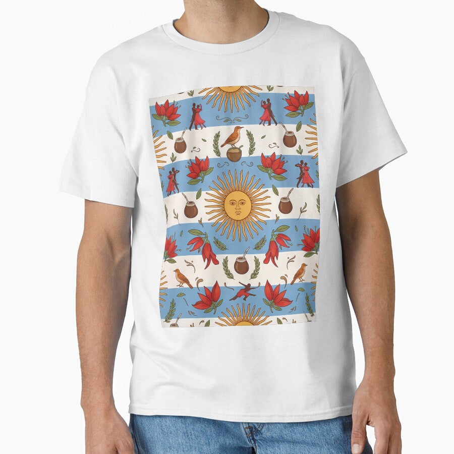Futbol Vino Argentine Cultural Heritage Patterns - Adult & Kids T-Shirts, Sweatshirts & Hoodies apparel design preview 1