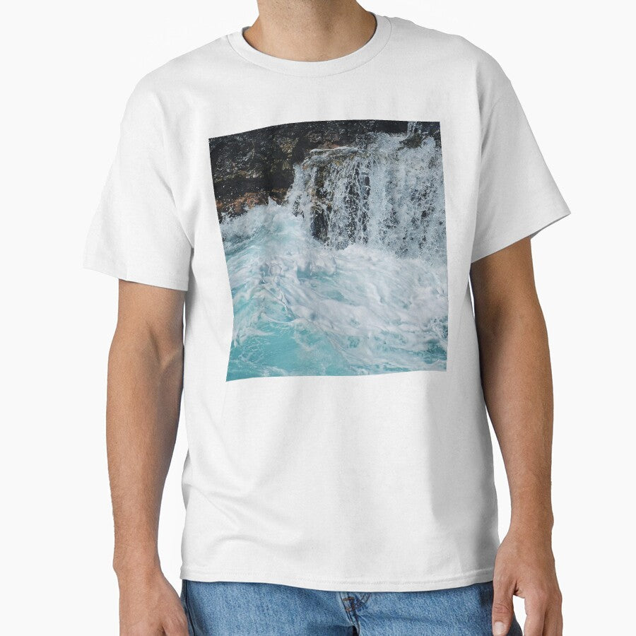 Dramatic Ocean Surf Crashing Over Beach Boulders by - Adult & Kids T-Shirts, Sweatshirts & Hoodies apparel design preview 1