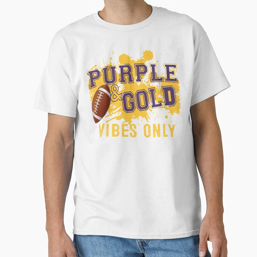 Purple Gold Game Day High School T-Shirt - Custom Art Print for Adults - T-Shirt, Sweatshirt, Hoodie