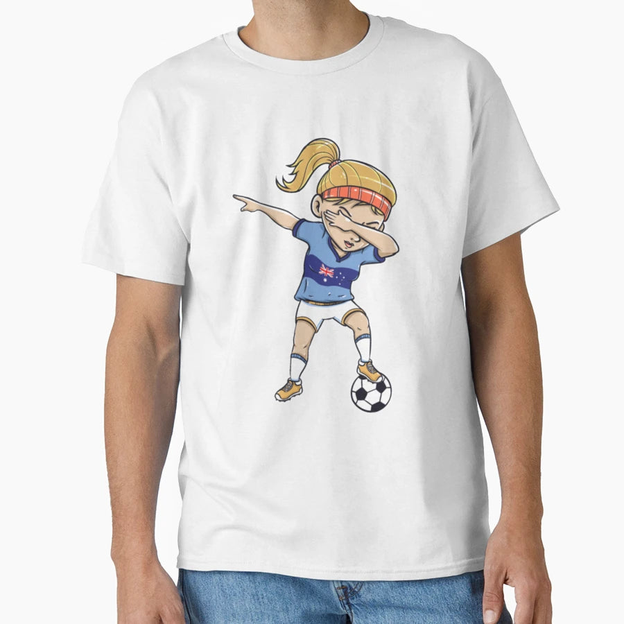 Dabbing Soccer Player Funny Australia Fan T-Shirt - Graphic Print Unisex - T-Shirt, Sweatshirt, Hoodie