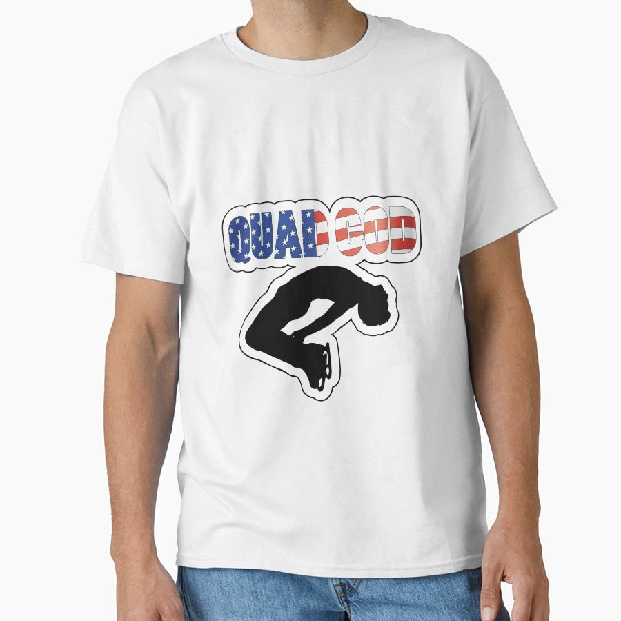 Usa Flag Patriotic Figure Skating T-Shirt - Fun Novelty Design for Adults - T-Shirt, Sweatshirt, Hoodie
