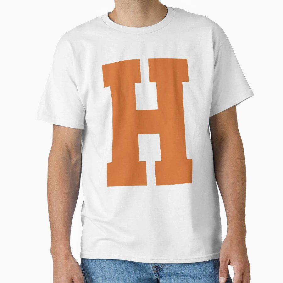 Alphabet Orange H Sports Letter H T-Shirt - Minimalist Print Unisex - T-Shirt, Sweatshirt, Hoodie