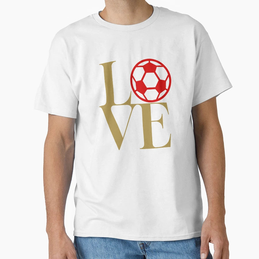 Love Football Gold B T-Shirt - Graphic Print Men Women - T-Shirt, Sweatshirt, Hoodie