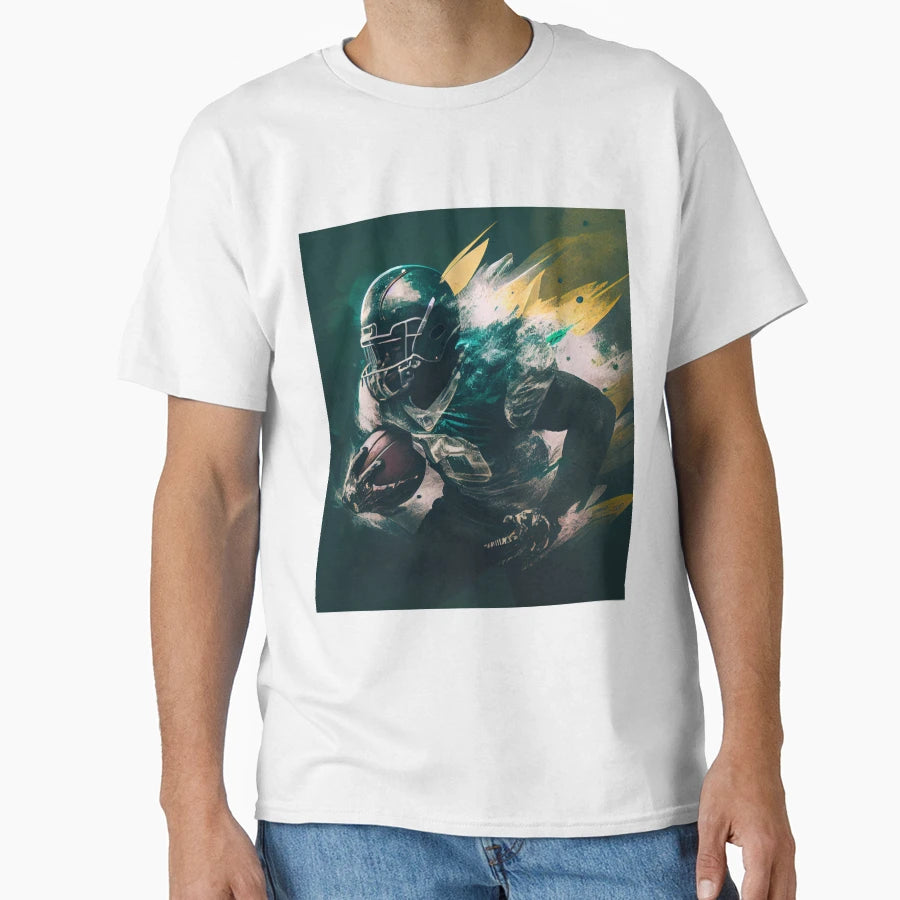 Dynamic American Football Player T-Shirt - Novelty Apparel for Adults - T-Shirt, Sweatshirt, Hoodie