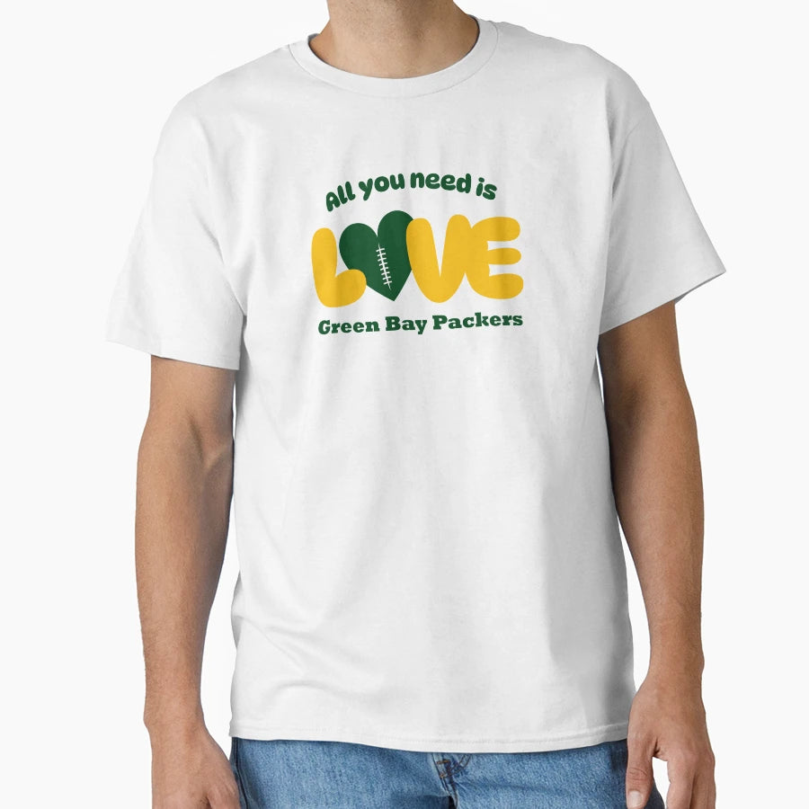 All You Need Is Love Football Green Bay T-Shirt - Graphic Print for Adults - T-Shirt, Sweatshirt, Hoodie