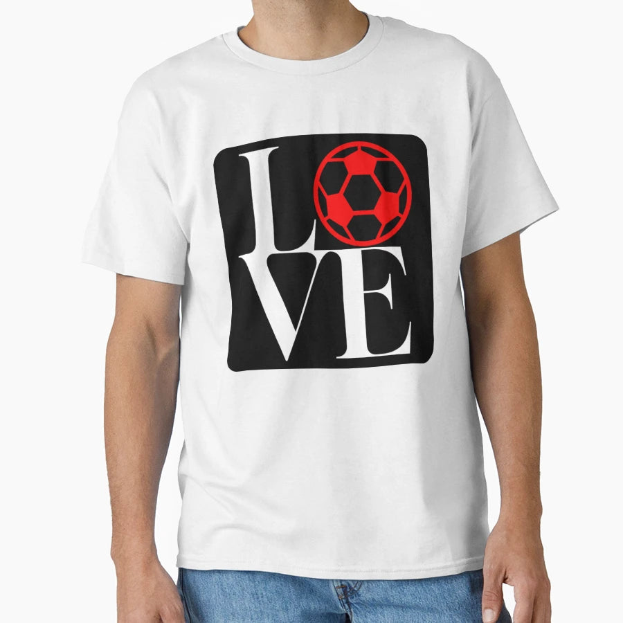 Love Football T-Shirt - Minimalist Print for Adults - T-Shirt, Sweatshirt, Hoodie