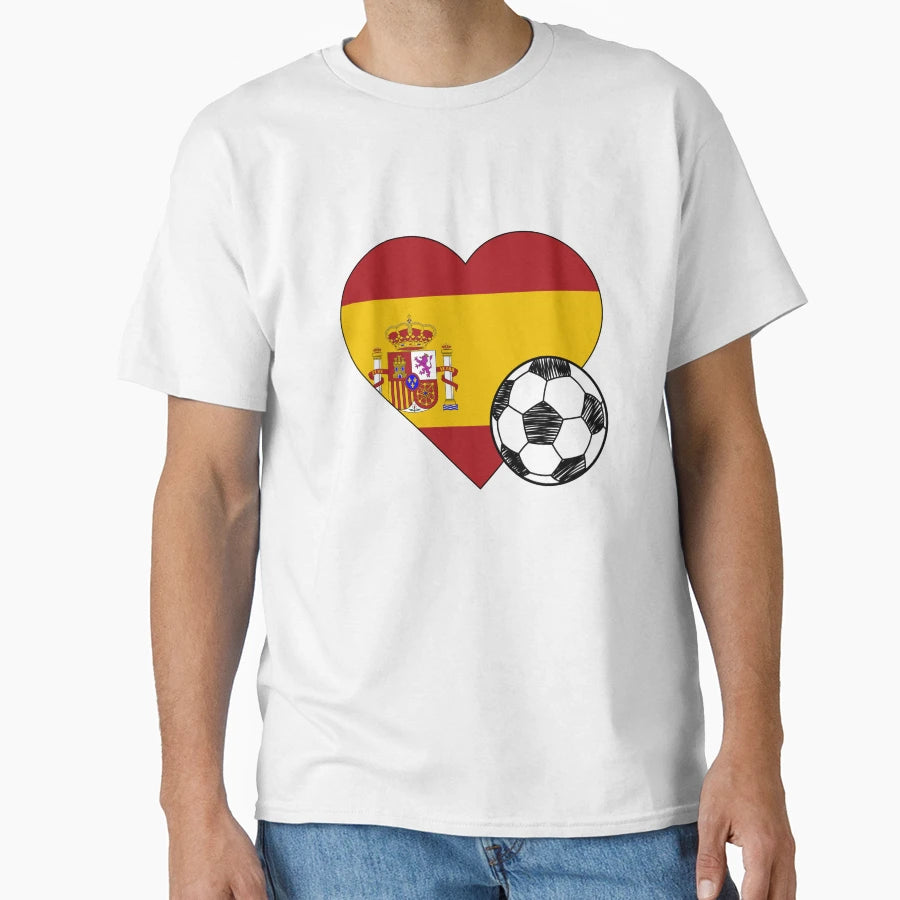 Spain Soccer Heart T-Shirt - Minimalist Print Unisex - T-Shirt, Sweatshirt, Hoodie