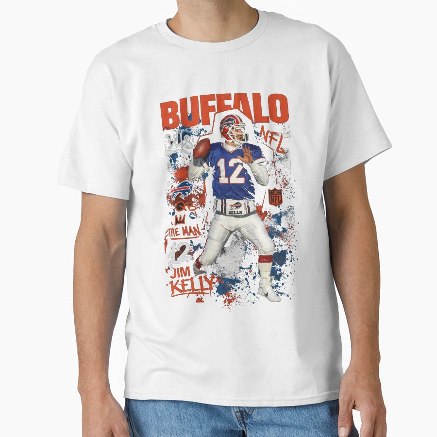 Jim Kelly Heat Check Buffalo Bills Qb 12 T-Shirt - Minimalist Print Unisex - T-Shirt, Sweatshirt, Hoodie