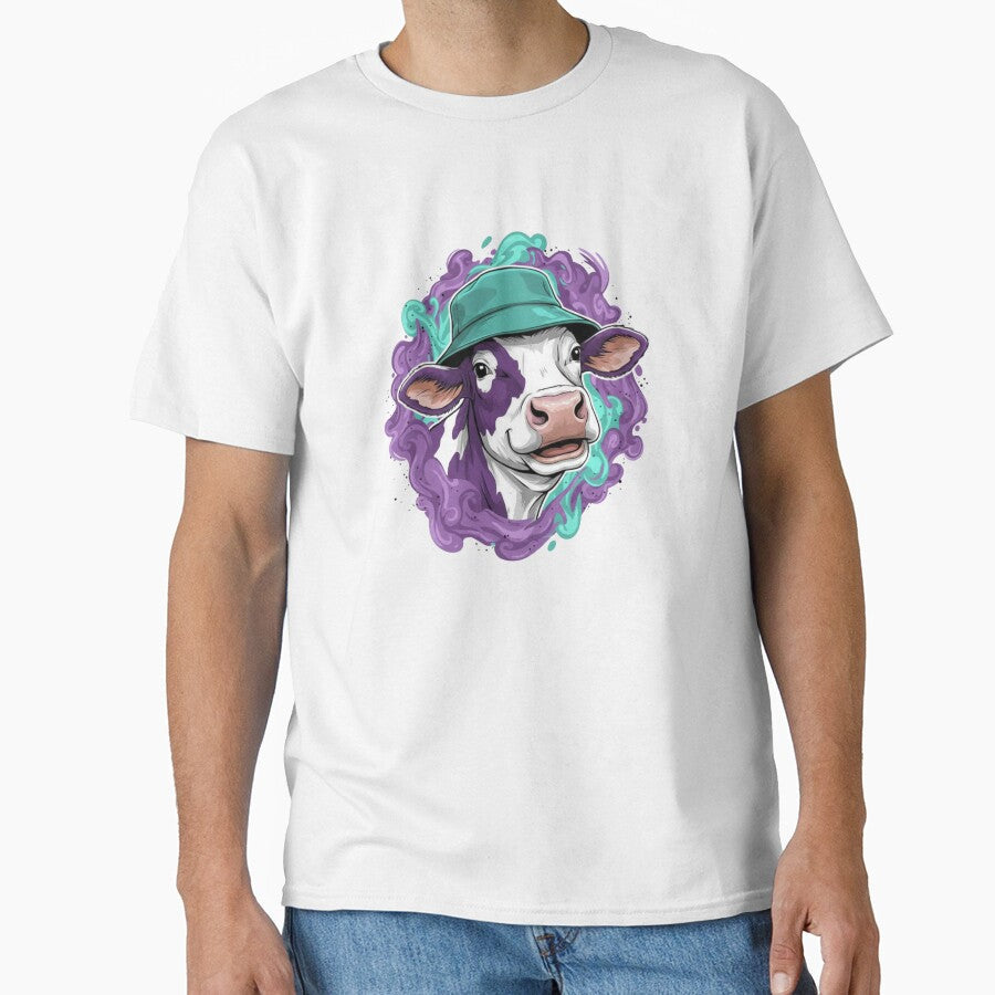 Cool Cow with Bucket Hat Funny Farm Animal - Adult & Kids T-Shirts, Sweatshirts & Hoodies apparel design preview 1