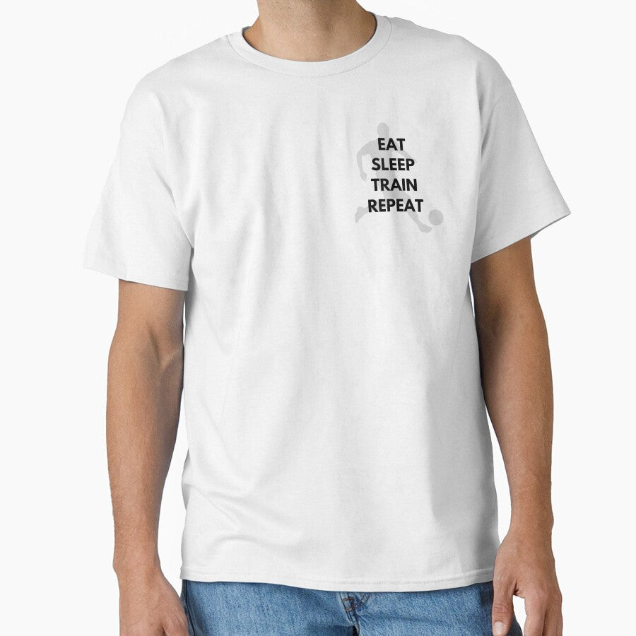 Eat Sleep Train Repeat Football by ByIlkin - Adult & Kids T-Shirts, Sweatshirts & Hoodies apparel design preview 1