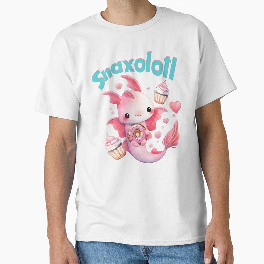 Pink Axolotl With Donuts and Sweets Snaxolotl by - Adult & Kids T-Shirts, Sweatshirts & Hoodies apparel design preview 1