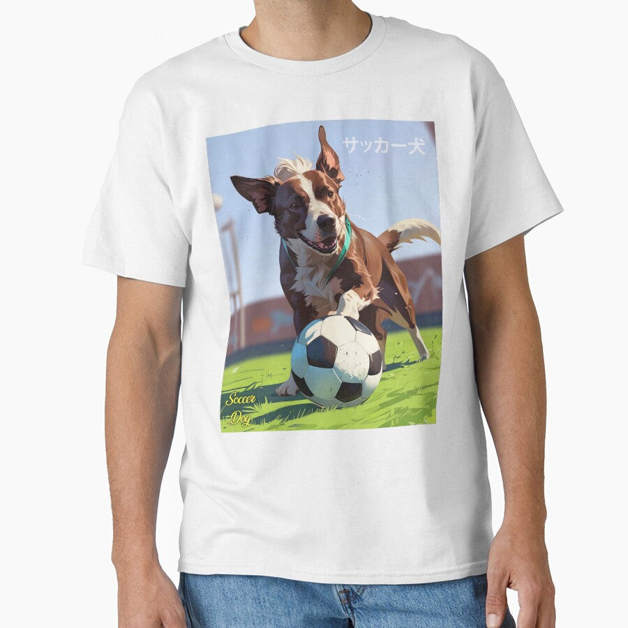 Dog playing soccer by caperaerik - Adult & Kids T-Shirts, Sweatshirts & Hoodies apparel design preview 1