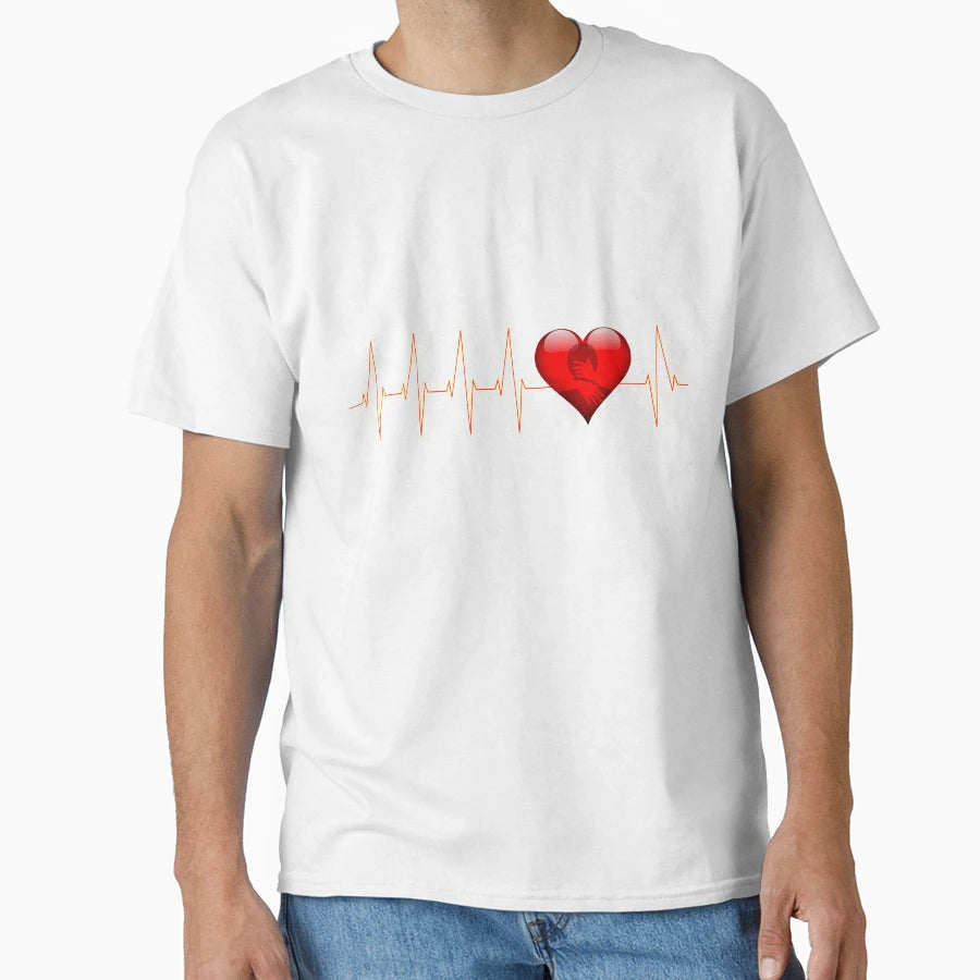 Heartbeat Line Love T-Shirt - Aesthetic Graphic for Adults - T-Shirt, Sweatshirt, Hoodie