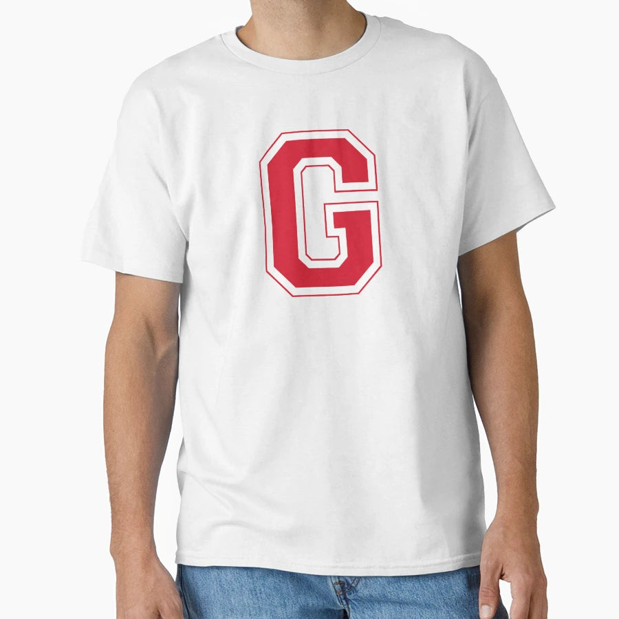 Red Varsity Letter G T-Shirt - Custom Art Print Men Women - T-Shirt, Sweatshirt, Hoodie
