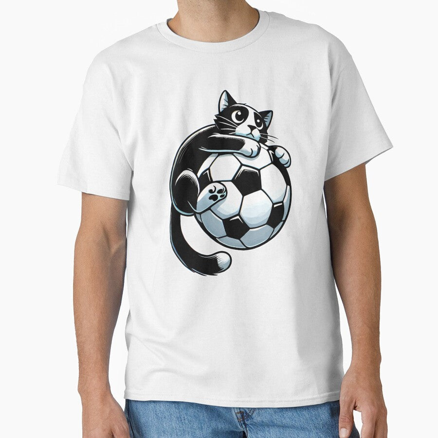 Black Cat Soccer Flying Football by nameonshirt - Adult & Kids T-Shirts, Sweatshirts & Hoodies apparel design preview 1
