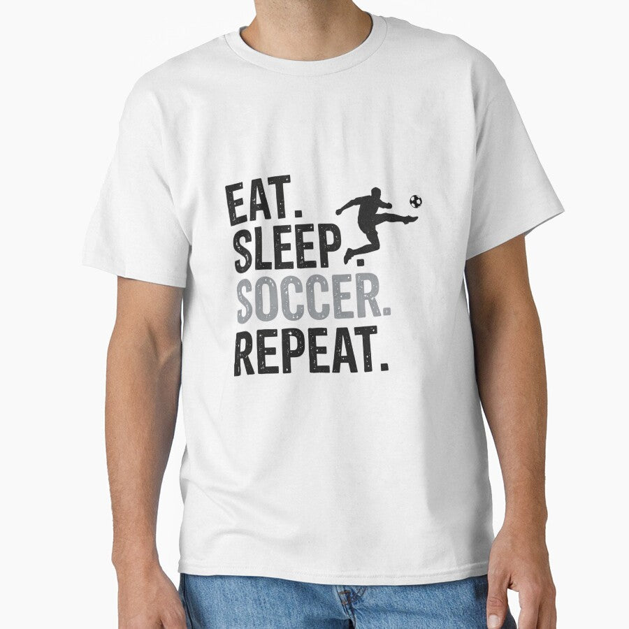 Eat Sleep Soccer Repeat Bold Football Lifestyle - Adult & Kids T-Shirts, Sweatshirts & Hoodies apparel design preview 1