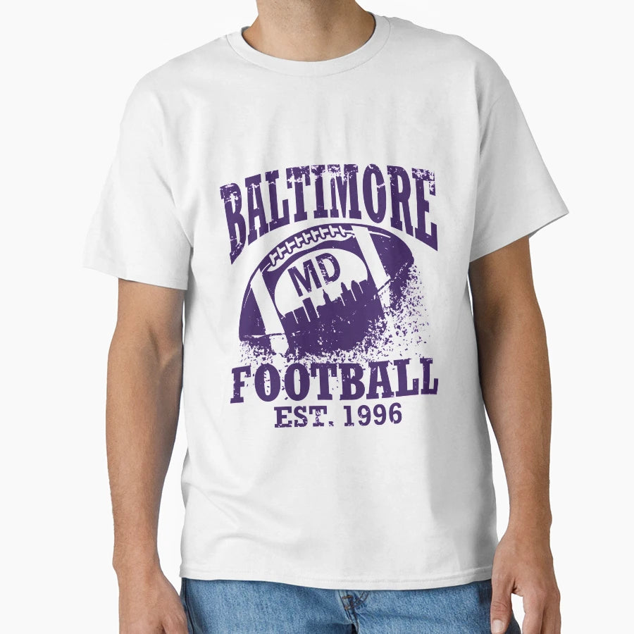 Baltimore Football T-Shirt - Minimalist Print Men Women - T-Shirt, Sweatshirt, Hoodie