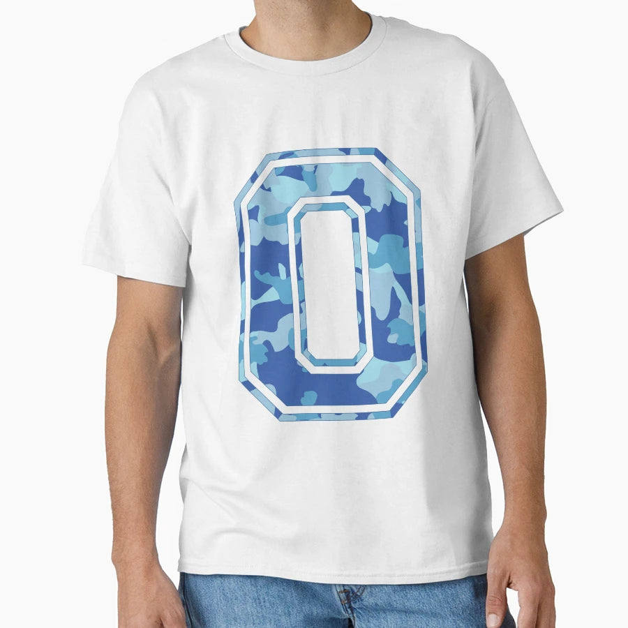 Team Sports Uniform Number 0 Blue T-Shirt - Fun Novelty Design Unisex - T-Shirt, Sweatshirt, Hoodie