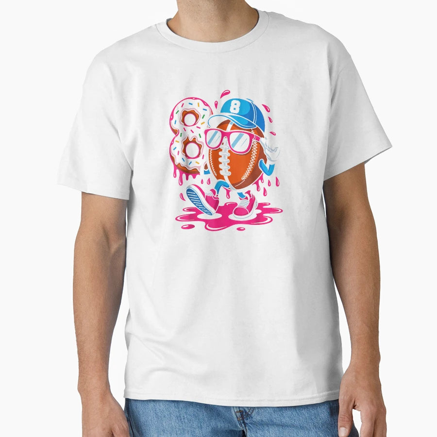 Football 8Year Old Ice Cream Drip T-Shirt - Aesthetic Graphic Men Women - T-Shirt, Sweatshirt, Hoodie