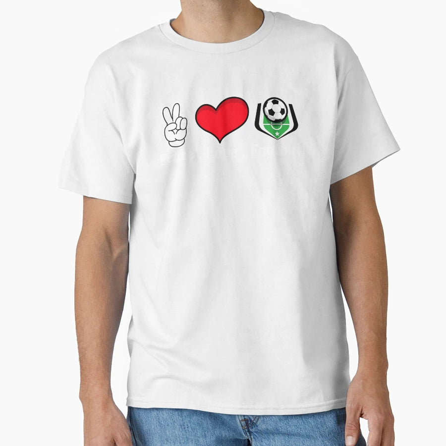 Peace Love Football T-Shirt - Graphic Print Men Women - T-Shirt, Sweatshirt, Hoodie