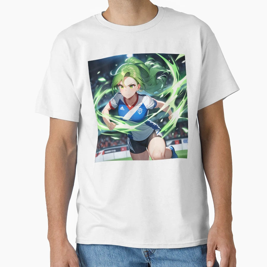 Anime Female Footballer T-Shirt - Trendy Graphic Men Women - T-Shirt, Sweatshirt, Hoodie