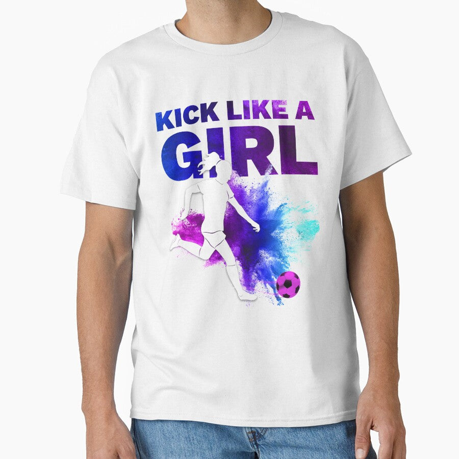 Kick Like A Girl Womens Soccer Fan Team by Bria - Adult & Kids T-Shirts, Sweatshirts & Hoodies apparel design preview 1
