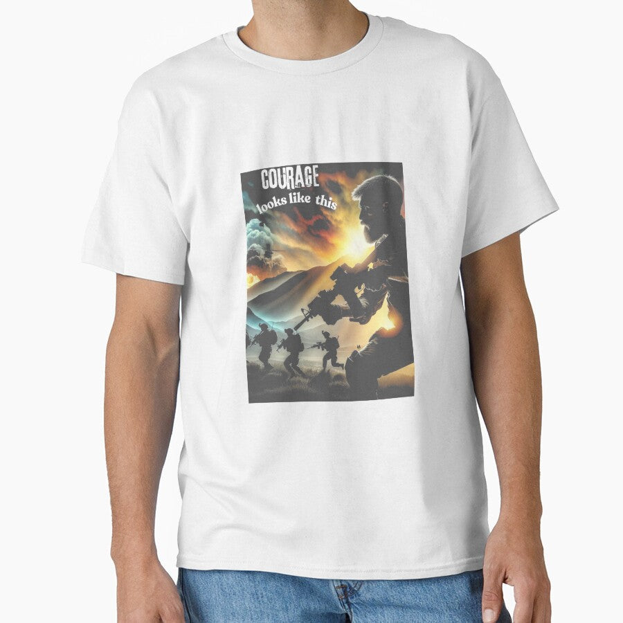 Courage in Action: Soldier Leading Troops by - Adult & Kids T-Shirts, Sweatshirts & Hoodies apparel design preview 1