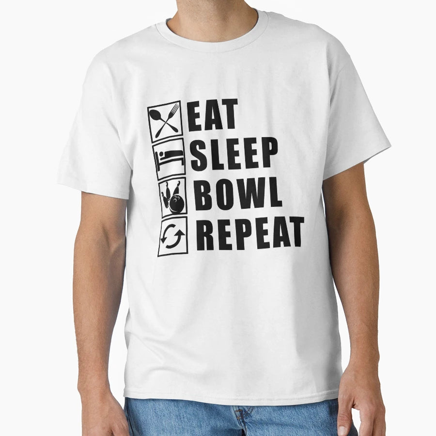 Eat Sleep Bowl Repeat T-Shirt - Graphic Print for Adults - T-Shirt, Sweatshirt, Hoodie
